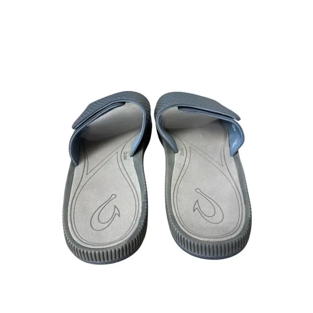 Olukai Halo Olu Slide Sandal Gray EUC Men size 13